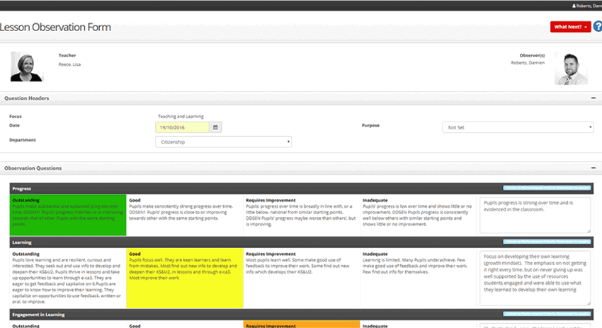 SchooliP - Lesson Observation Form - Gary King