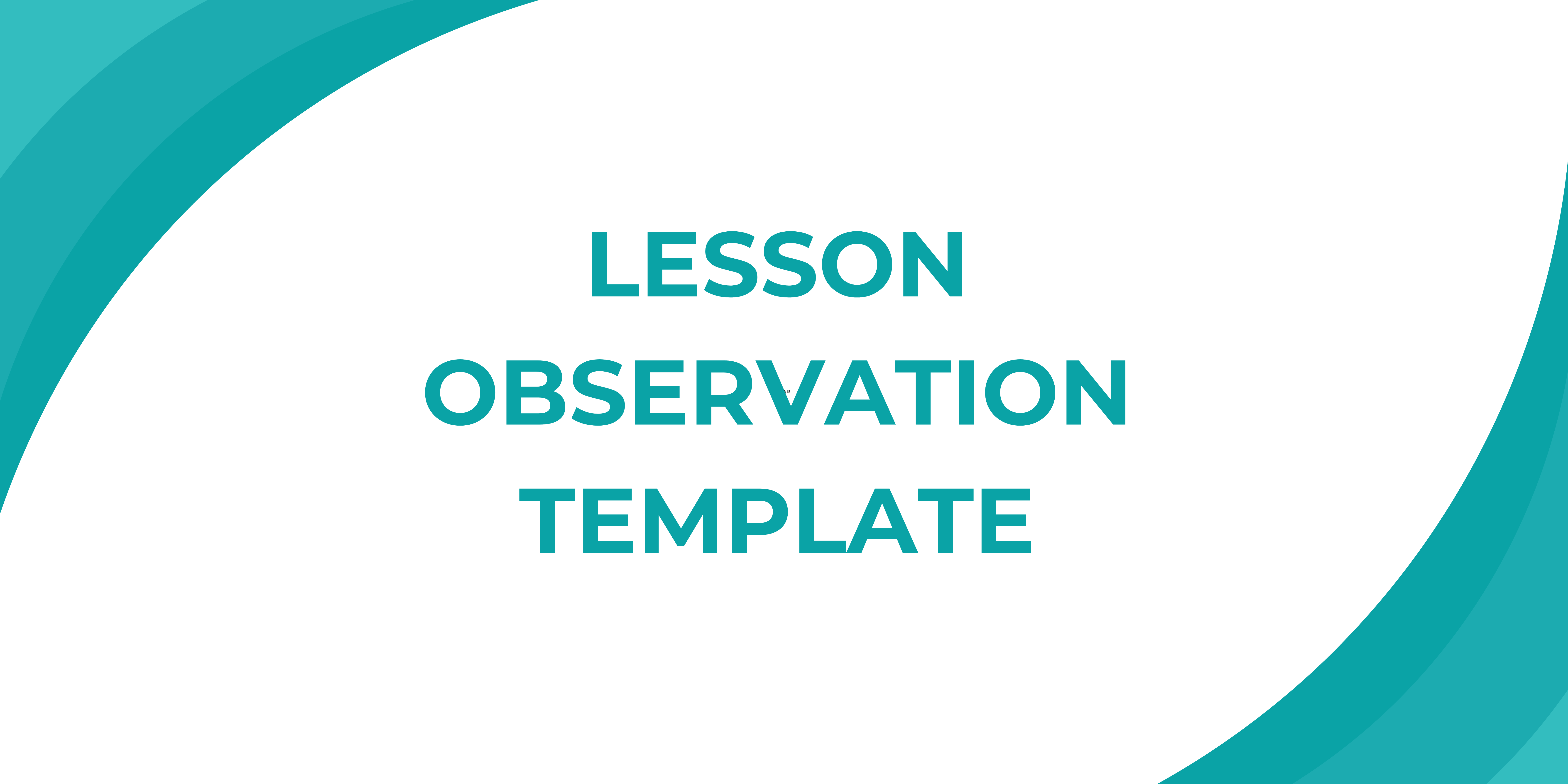College Lesson Observation Template Thumbnail
