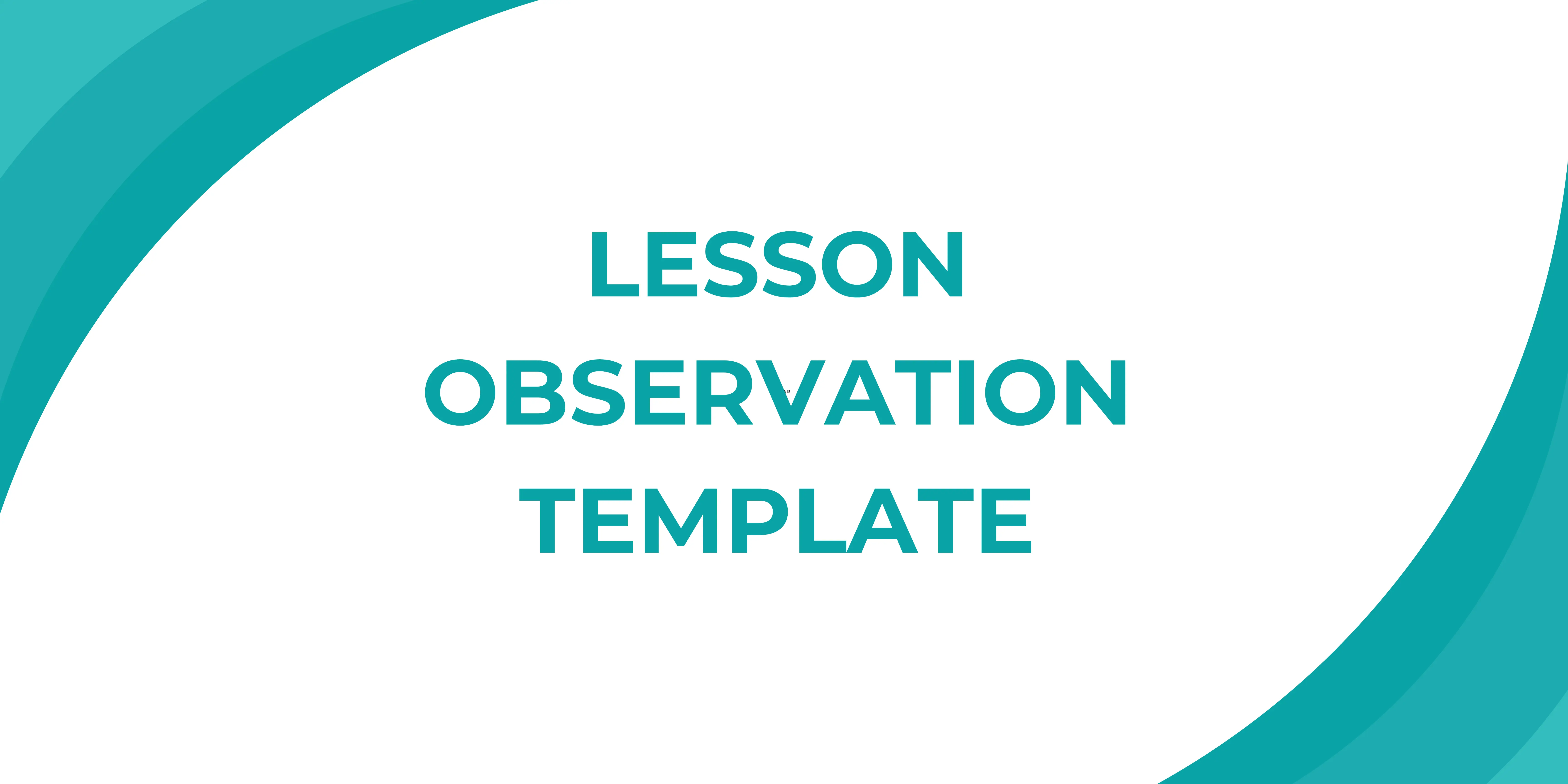 College Lesson Observation Template Thumbnail
